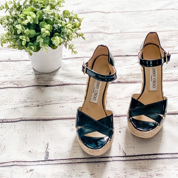Jimmy Choo Shoes - Jimmy Choo Black Patent Wedges